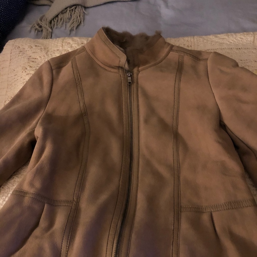 Joie suede shearling jacket size small never worn.